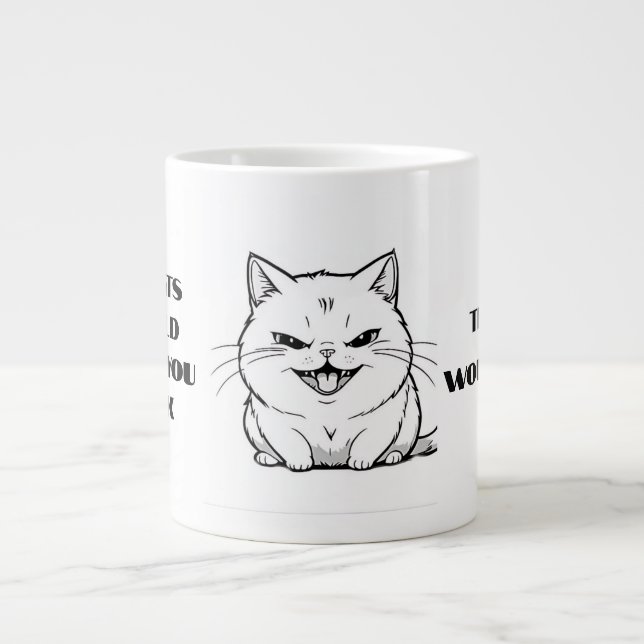Caneca De Café Grande Se Os Gatos Puderem Enviar Uma Mensagem (Frente)