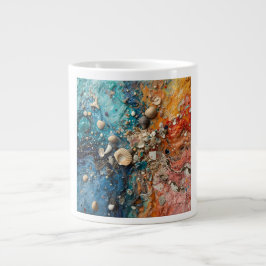 Caneca De Café Grande Seashell Grit Composite Coastal Biophilic Texture
