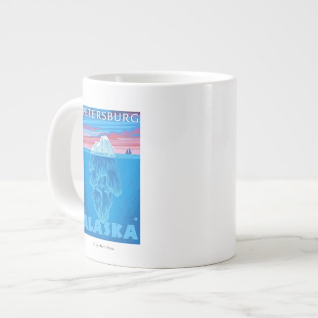 Caneca De Café Grande Seção Cruzada de Iceberg - Petersburgo, Alasca (Frente Esquerda)