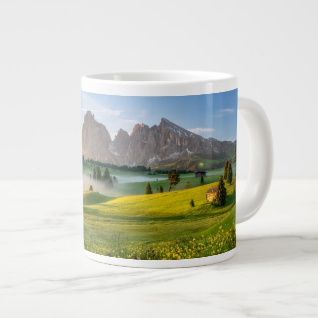 Caneca De Café Grande Seiser Alm, Dolomite Alps, Itália (Frente Esquerda)