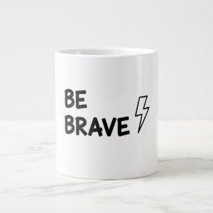 Caneca De Café Grande Seja Corajoso Citação Motivacional com Relâmpago D