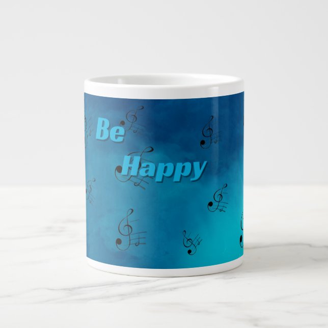 Caneca De Café Grande Seja feliz com a especialidade (Frente)