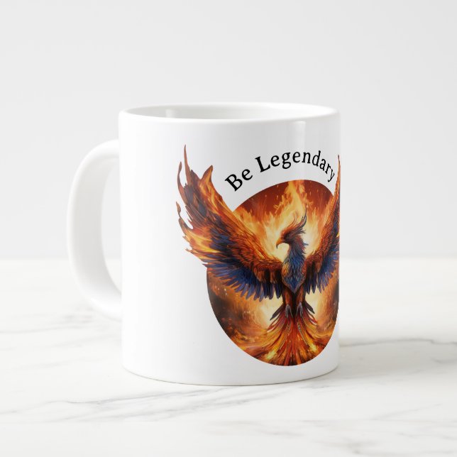 Caneca De Café Grande "Seja lendário" (Frente Esquerda)