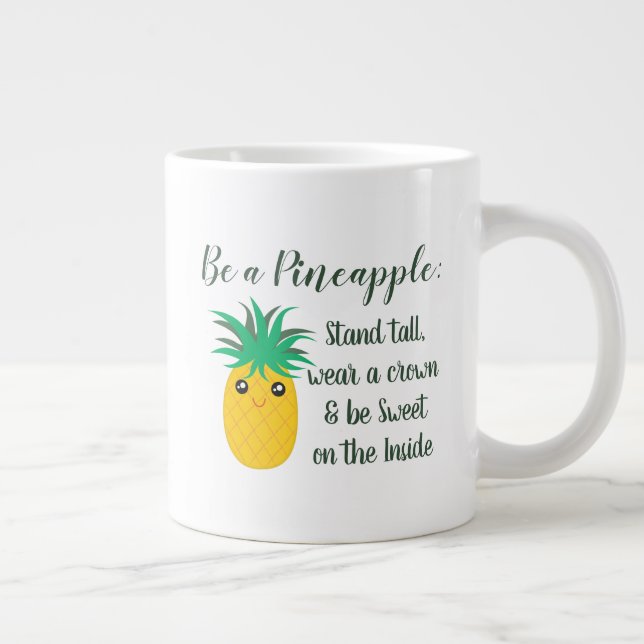 Caneca De Café Grande Seja Uma Cotação Motivacional Inspiracional Pineap (Direita)