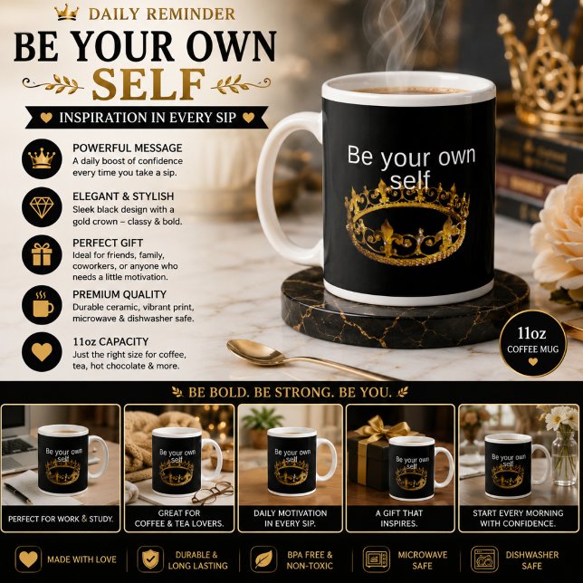 Caneca De Café Grande Seja você mesmo (Criador carregado)