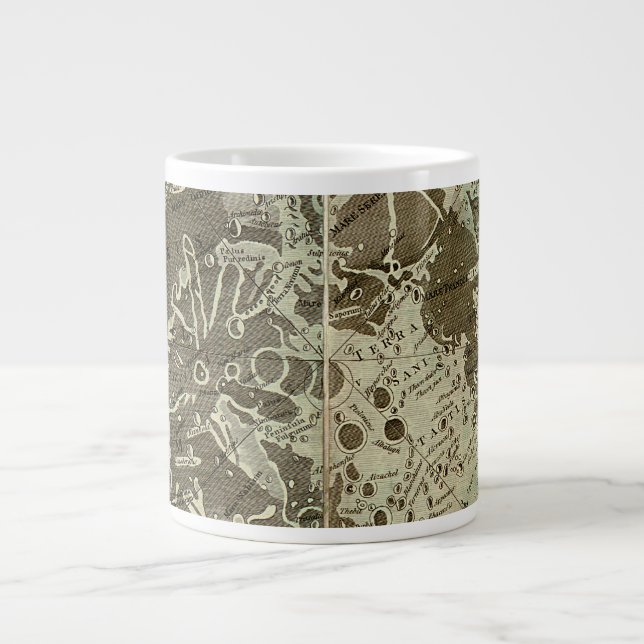 Caneca De Café Grande Selenografia de Bowles ou Mapa da Lua - 1780 (Frente)