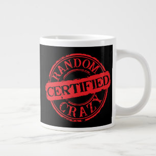 Caneca De Café Grande Selo certificado aleatório texto personalizado lou
