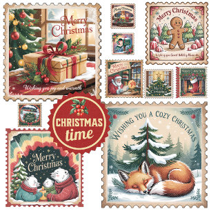 Caneca De Café Grande Selo Postal Vintage Natal Tempo Natal