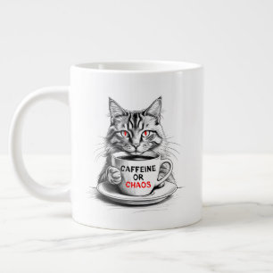 Caneca De Café Grande Sem Caféina Sem Misericórdia Gato Amante de Café