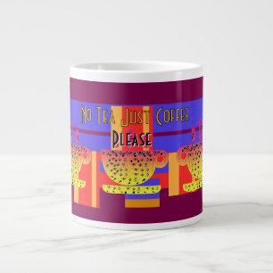 Caneca De Café Grande Sem Chá, Apenas Café, Por Favor Ameixa