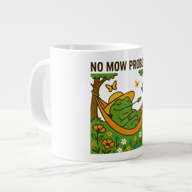 Caneca De Café Grande Sem problemas de óculos (Frente Esquerda)