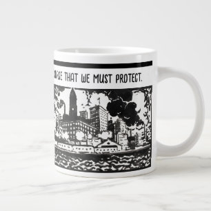 Caneca De Café Grande Sensibilização para a Poluição do Ar Presentes Mod