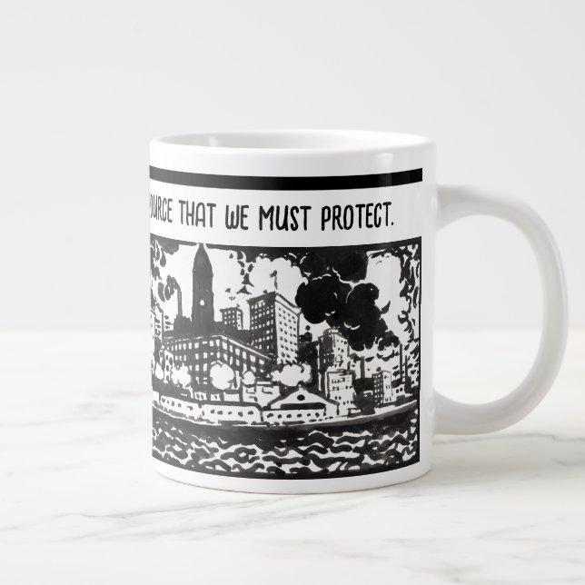 Caneca De Café Grande Sensibilização para a Poluição do Ar Presentes Mod (Direita)