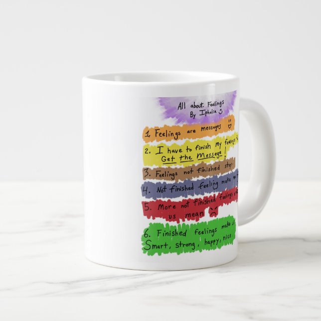 Caneca De Café Grande Sentimentos são mensagens Mug (Frente Esquerda)