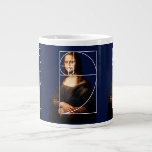 Caneca De Café Grande Sequência Fibonacci Leonardo da Vinci Mona Lisa