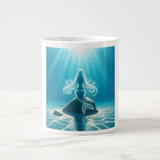 Caneca De Café Grande Sereia submarina sunlixada (Frente)