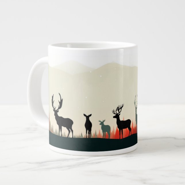 Caneca De Café Grande Serenade de Veado da Natureza (Frente Esquerda)