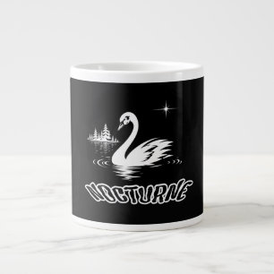 Caneca De Café Grande Sereno Noturno Lago dos Cisnes Estética Arte Pop