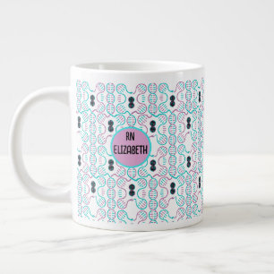 Caneca De Café Grande Serpente perseguindo o padrão sem costura da cauda
