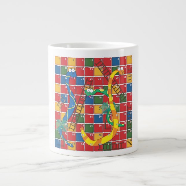 Caneca De Café Grande Serpentes e Escadas (Frente)