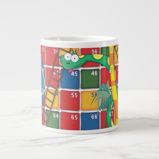 Caneca De Café Grande Serpentes e Escadas (Frente)