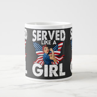 Caneca De Café Grande Serviu Como Uma Menina Veterana Militar Mulheres