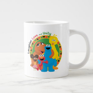 Caneca De Café Grande Sesame Street Riso, Amor e Unidade