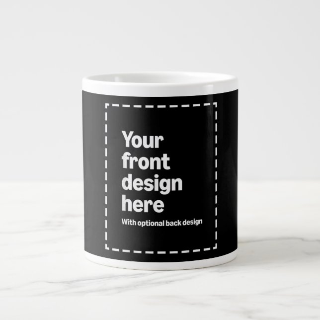 Caneca De Café Grande Seu Design Aqui (Frente)
