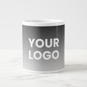 Caneca De Café Grande Seu Logotipo & Gradiente de Cor Editável Moderno