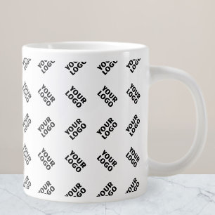 Caneca De Café Grande Seu Logotipo Padrão Alternado Simples Repetitivo