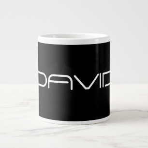 Caneca De Café Grande Seu Nome Texto Personalizável Estilizado