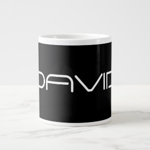 Caneca De Café Grande Seu Nome   Texto Personalizável Estilizado