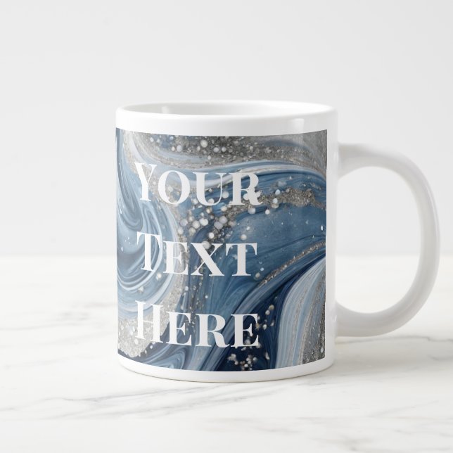 Caneca De Café Grande Seu Texto Aqui Jumbo Mug Texto Personalizado Mug (Direita)