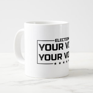Caneca De Café Grande Seu voto é preto