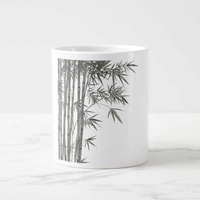Caneca De Café Grande Shade-Grown Bamboo Cane Japandi Texture (Frente)