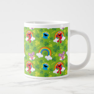 Caneca De Café Grande Shamrock and Rainbow Pattern da Sésame Street