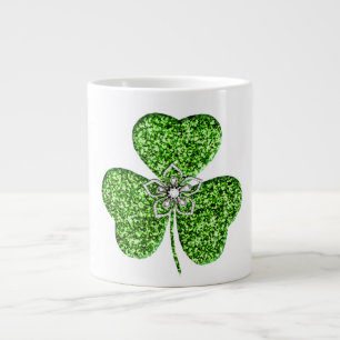 Caneca De Café Grande Shamrock Leve E Flor Jumbo Mug