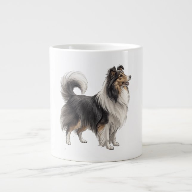 Caneca De Café Grande Sheltie (Frente)