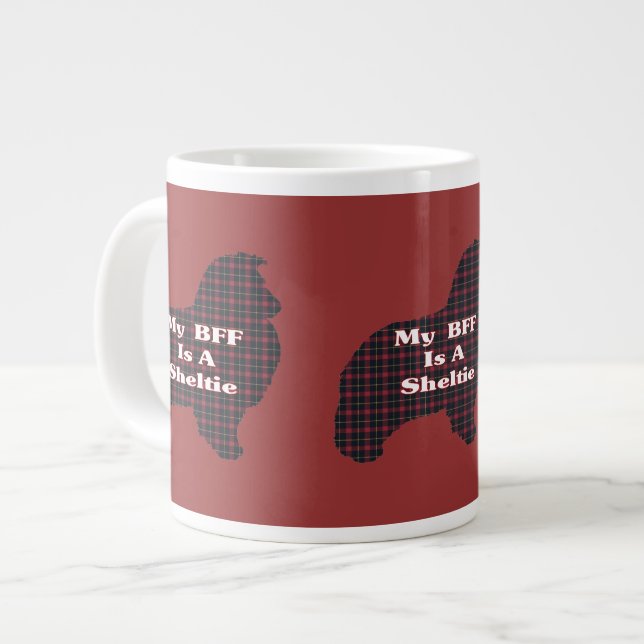 Caneca De Café Grande Sheltie BFF Gifts (Frente Esquerda)