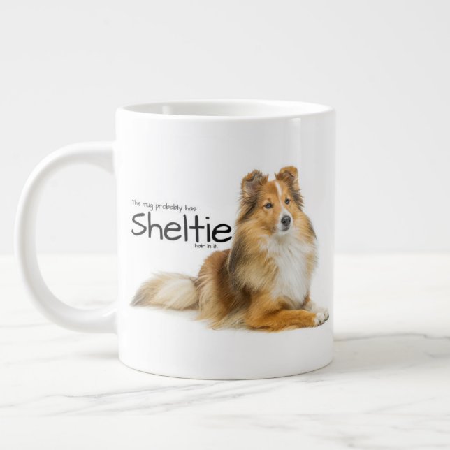 Caneca De Café Grande Sheltie Hair (Esquerda)