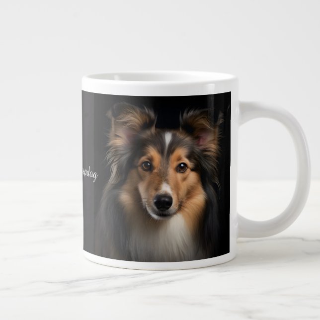 Caneca De Café Grande Shetland Sheepdog (Direita)