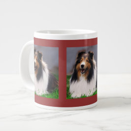 Caneca De Café Grande Shetland Sheepdog Art