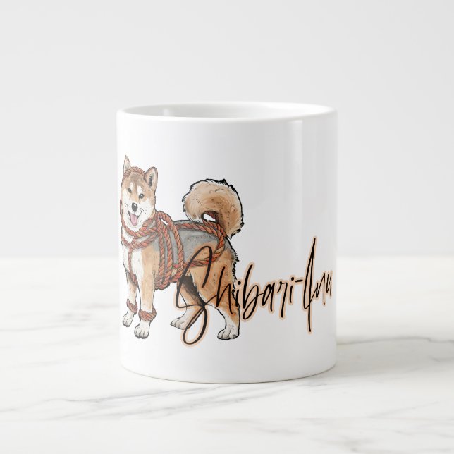 Caneca De Café Grande Shibari shiba inu presente para ropelover (Frente)
