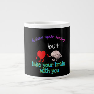 Caneca De Café Grande siga o seu coração Specialty Mug