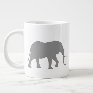 Caneca De Café Grande Silhouettes de Elefante Africano   Animais Selvage