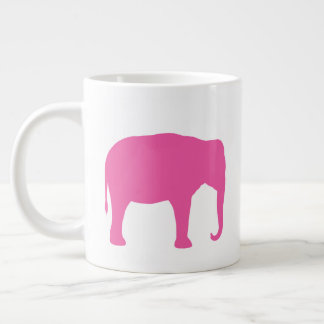 Caneca De Café Grande Silhouettes de Elefante Rosa
