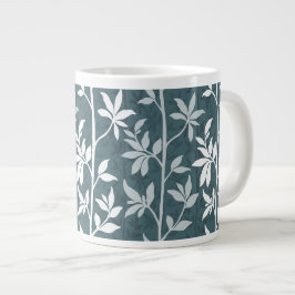 Caneca De Café Grande Silhueta Botânica Moderna da Brisa da Floresta Pro