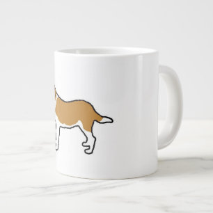 Caneca De Café Grande silhueta de st bernard laranja e branco