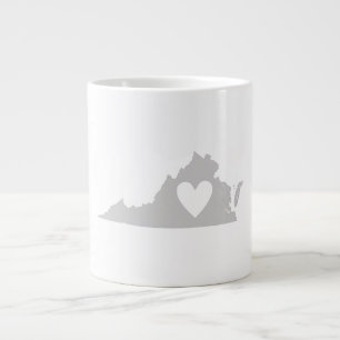 Caneca De Café Grande Silhueta do estado de Heart Virginia