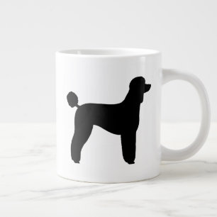 Caneca De Café Grande Silhuetas de Raça de Poodle Standard